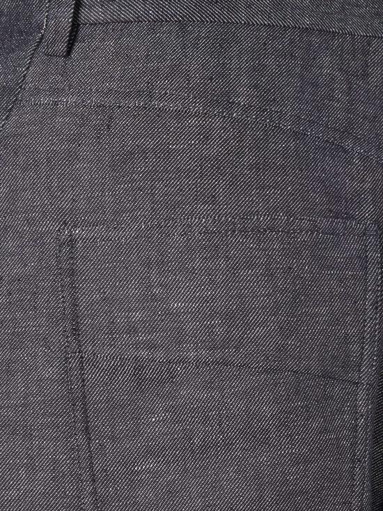  펜디 스트레이트 팬츠 릴렉스드 린넨 코튼 앤 실크 진 다크 블루 - FENDI