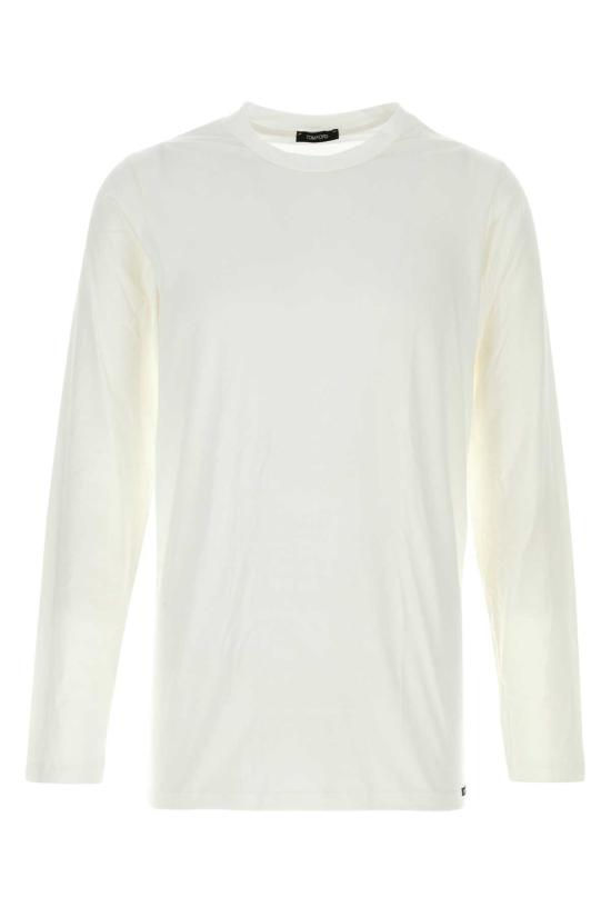  톰포드 긴팔 셔츠 톰 포드 화이트 스트레치 코튼 블렌드 티셔츠
