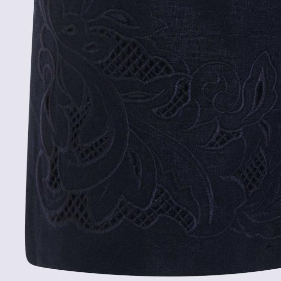  트윈셋 숏팬츠 린넨 반바지 블루 나이트 - TWINSET