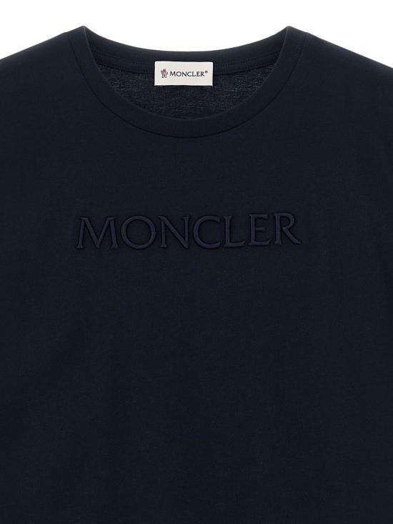  [키즈] 몽클레어 티셔츠 몽클레르 로고 자수 티셔츠 (어린이용, 파란색) - MONCLER