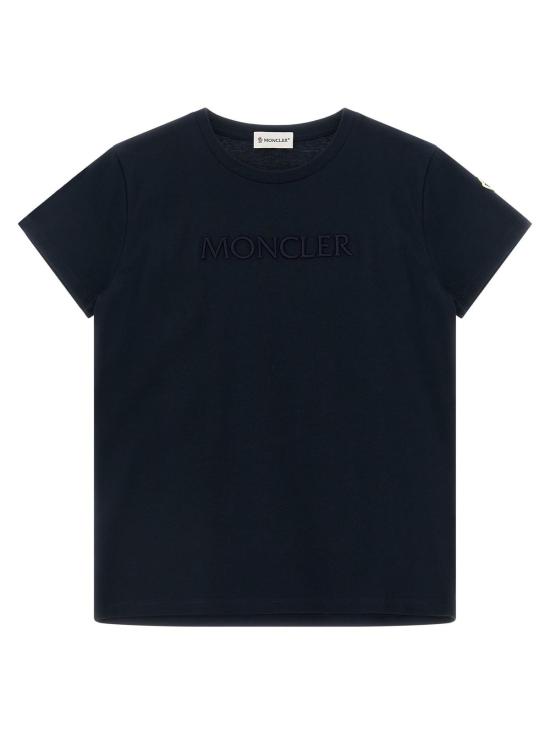  [키즈] 몽클레어 티셔츠 몽클레르 로고 자수 티셔츠 (어린이용, 파란색)
