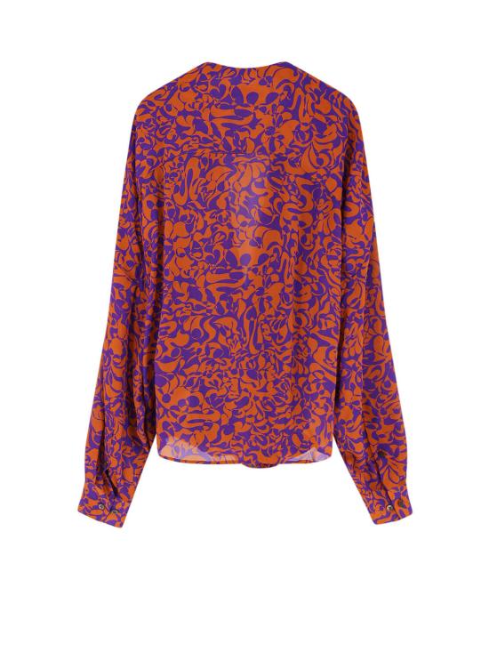  드리스 반 노튼 블라우스 Dries Van Noten 멀티컬러 프린트 셔츠 오렌지 디테일 카미엘 코튼 셔츠 - DRIES VAN NOTEN