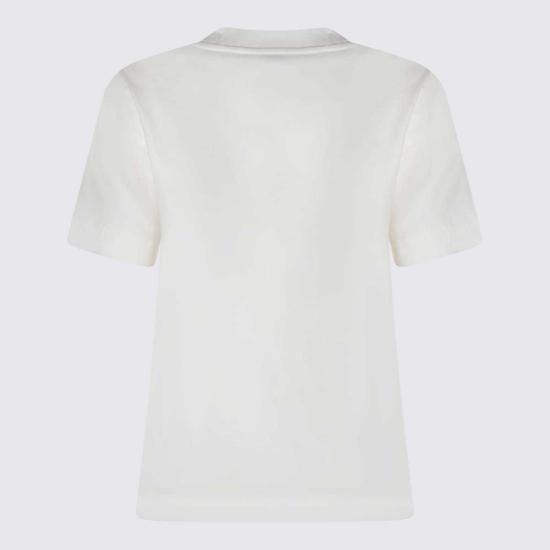  버버리 반팔 티셔츠 화이트 코튼 티셔츠 티 초크 - BURBERRY