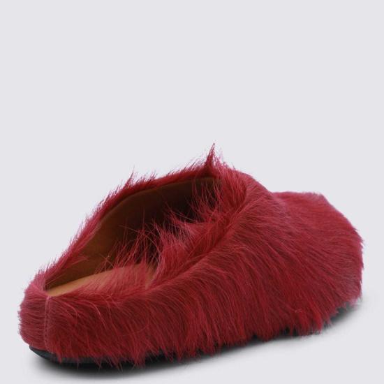  마르니 샌들 레드 레더  카멜리아 - MARNI