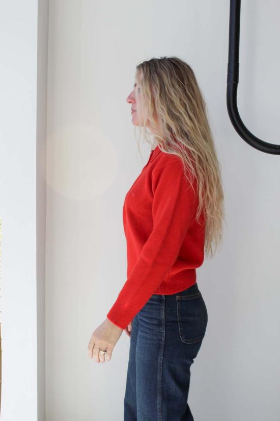  도우터 긴팔 티셔츠 &딸 에디스 폴로 셔츠 포피 - &DAUGHTER