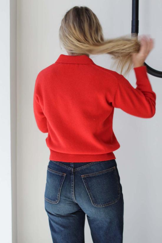  도우터 긴팔 티셔츠 &딸 에디스 폴로 셔츠 포피 - &DAUGHTER