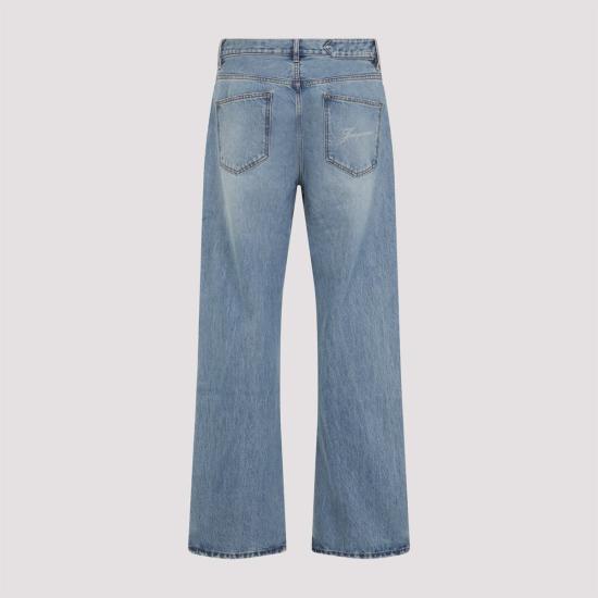  자크뮈스 데님 팬츠 Jacquemus Le De Nimes Droit Jeans C 블루 타박 - JACQUEMUS