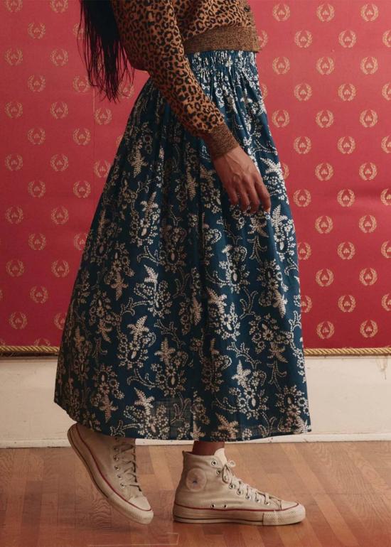  더 그레이트 롱 스커트 위대한. 비올라 스커트 인디고 - THE GREAT