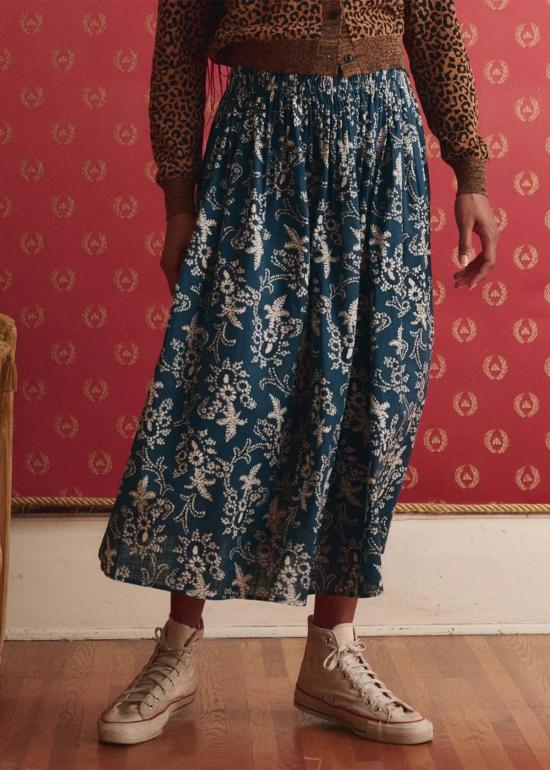  더 그레이트 롱 스커트 위대한. 비올라 스커트 인디고 - THE GREAT