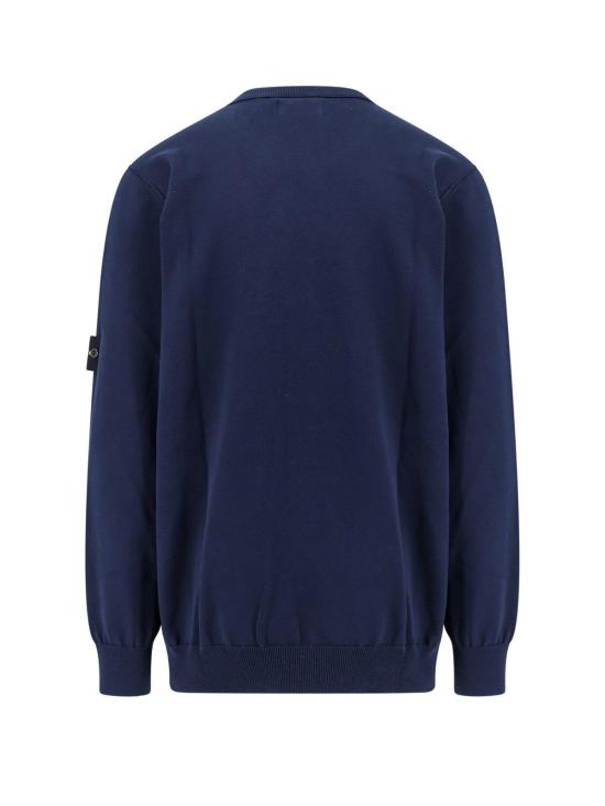  스톤 아일랜드 스웨터 컴퍼스 패치 크루넥  블루 - STONE ISLAND