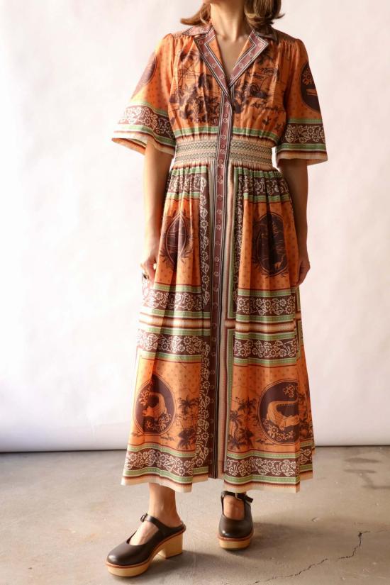  알레메 롱 원피스 알레마이스 알베르타 스모크 셔츠드레스 - ALEMAIS