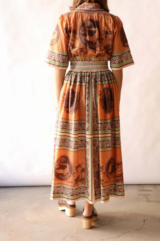  알레메 롱 원피스 알레마이스 알베르타 스모크 셔츠드레스 - ALEMAIS