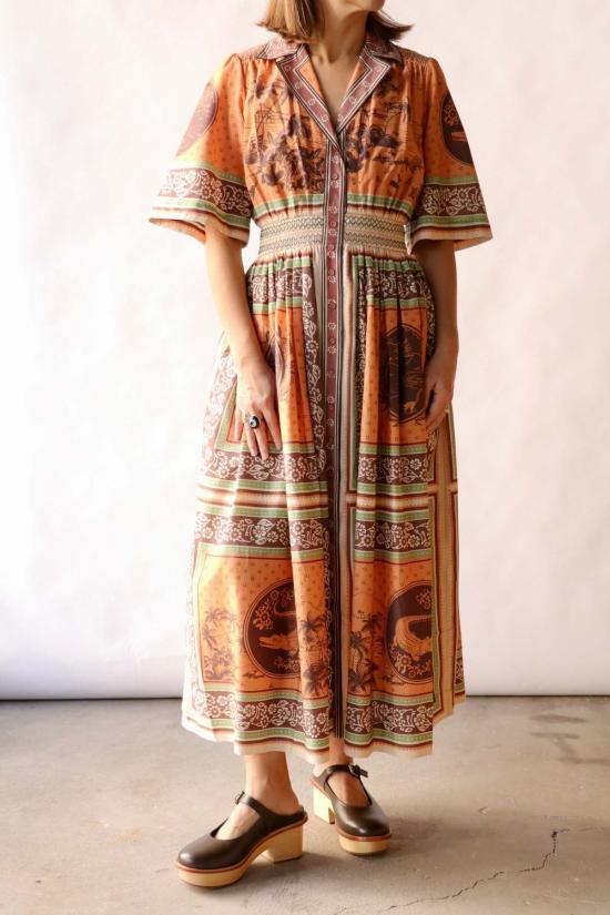  알레메 롱 원피스 알레마이스 알베르타 스모크 셔츠드레스