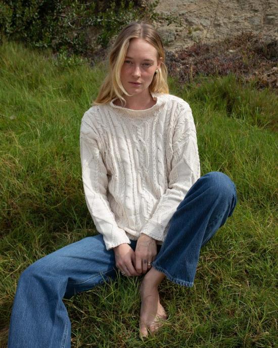  어니스트 코튼 스웨터 찰리 케이블 니트  크림/초콜릿/블랙 - HONEST COTTON