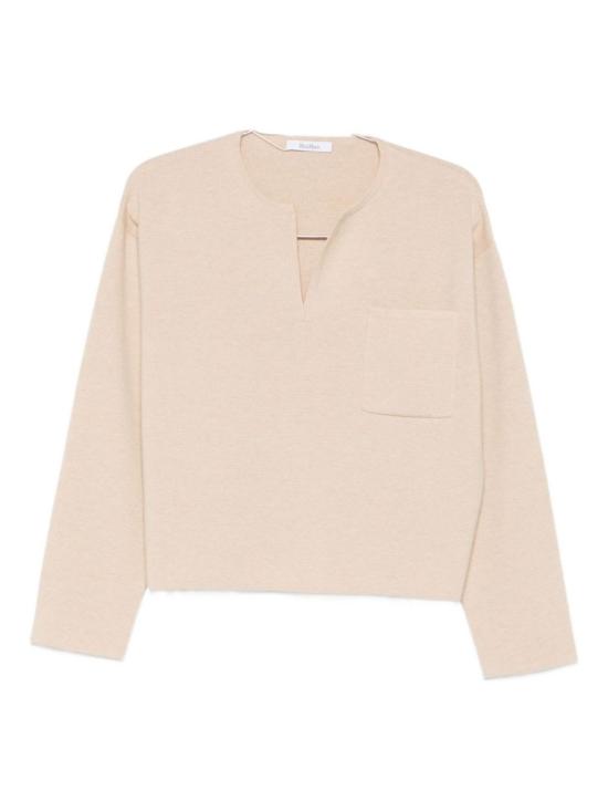  막스마라 스웨터 캐시미어 울 베이지 브이넥