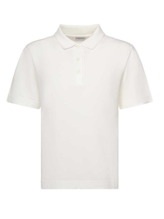  버버리 반팔 티셔츠 로고 초크 코튼 폴로 셔츠