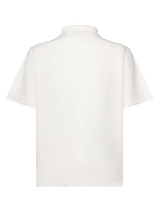  버버리 반팔 티셔츠 로고 초크 코튼 폴로 셔츠 - BURBERRY