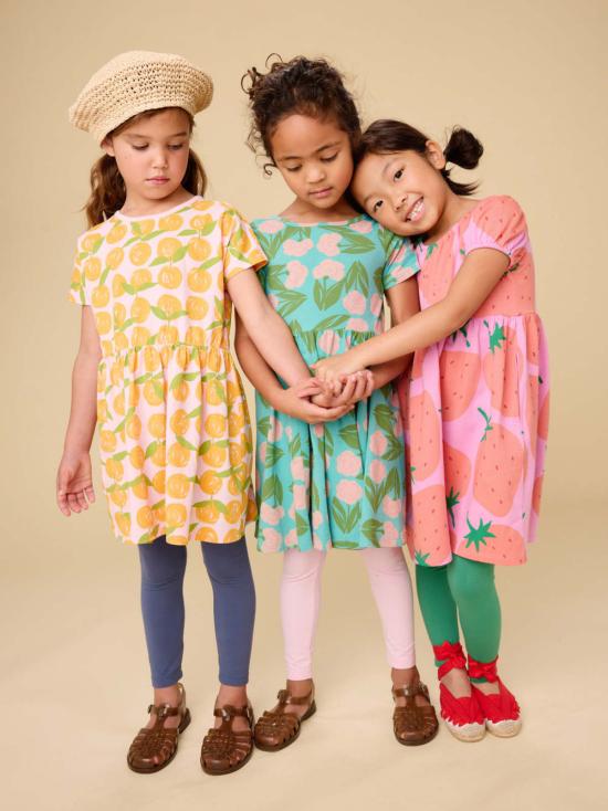  [키즈] Tea Collection 원피스 키즈 티 컬렉션 반팔 트월 드레스 발렌시아 오렌지 - OTHER BRANDS