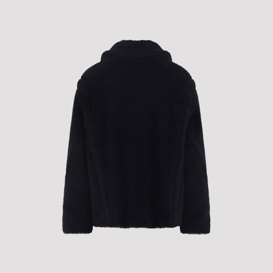  막스마라 코트 막스 마라 푸지토 숏 테디  네이비 블루 - MAX MARA