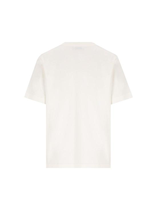  버버리 반팔 티셔츠 체크 패치 크루넥 티셔츠 화이트 - BURBERRY