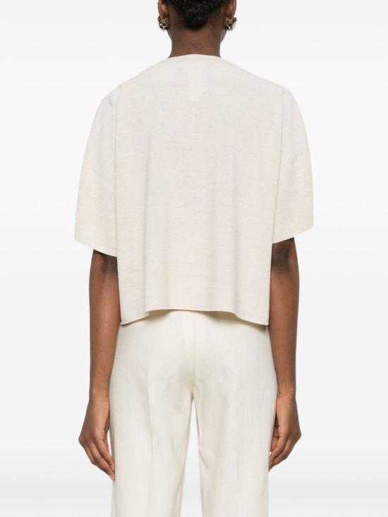  파비아나 필리피 반팔 티셔츠 코튼 블렌드 티셔츠 화이트 - FABIANA FILIPPI