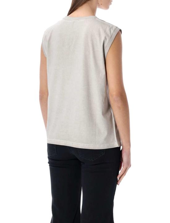  디젤 민소매 티셔츠 T Embej 민소매 코튼 티셔츠 그레이 미스트 - DIESEL