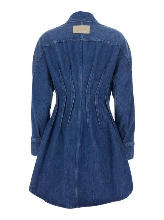 지방시 데님 원피스 포인티드 칼라 데님 드레스 블루 - GIVENCHY