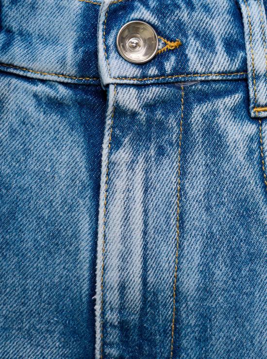  마르지엘라 스트레이트 팬츠 메종  컷아웃 디테일과 워싱 효과가 있는 블루 진 - MAISON MARGIELA