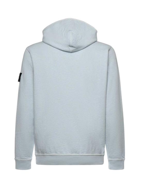  스톤 아일랜드 긴팔 티셔츠 말필 코튼 후드티 밀리터리 그린 - STONE ISLAND