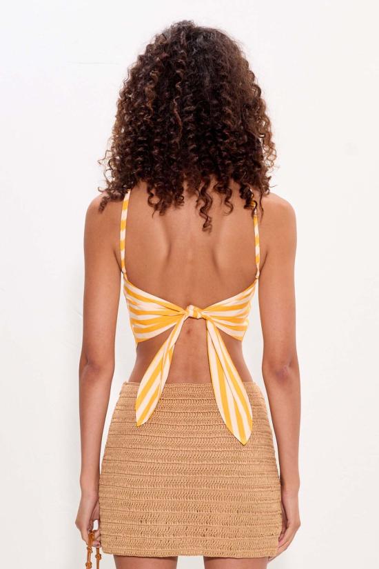  사이먼밀러 블라우스 사이먼 밀러 키트 포플린 타이 탑 선골드/에크루 스트라이프