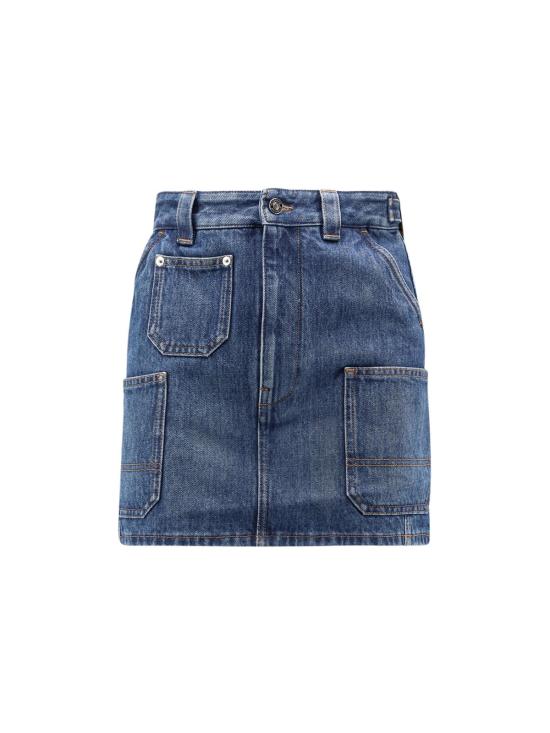  지방시 데님 스커트 데님 미니 스커트 미디엄 블루