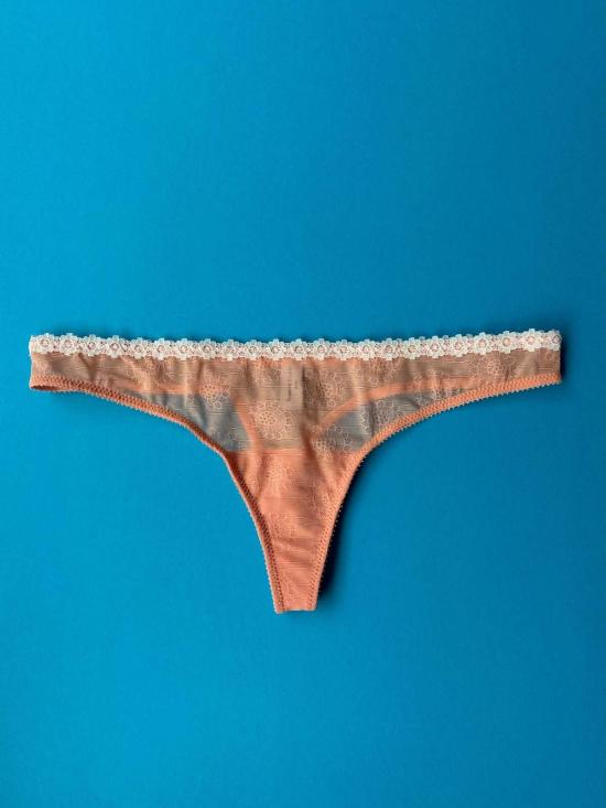  Yasmine Eslami 팬티 야스민 에슬라미 타마라 플라워 메시 레이스 끈 오렌지 블로섬 - OTHER BRANDS