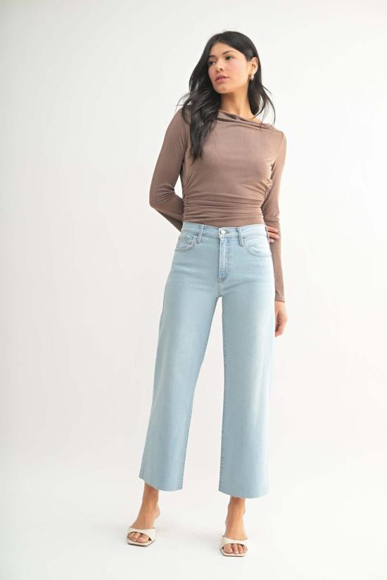  저스트 블랙 데님 데님 팬츠 미드라이즈 클래식 스트레이트 라이트 데님 - JUST BLACK DENIM