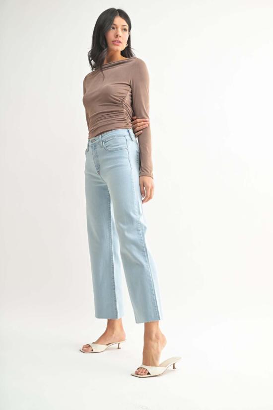  저스트 블랙 데님 데님 팬츠 미드라이즈 클래식 스트레이트 라이트 데님 - JUST BLACK DENIM