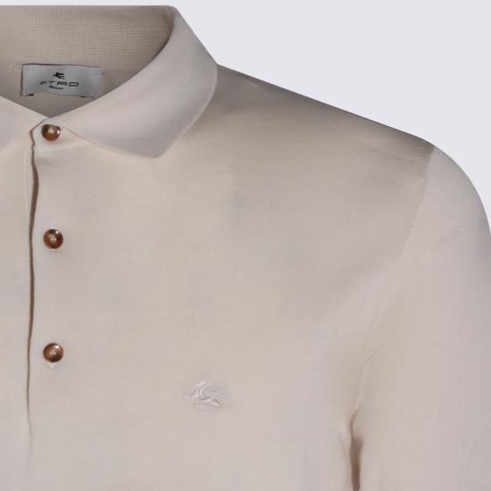  에트로 폴로 티셔츠 크림 코튼 폴로 셔츠 화이트 - ETRO
