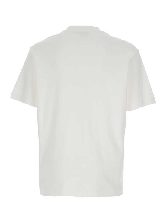  엠포리오 아르마니 반팔 티셔츠 크루넥 티셔츠 (앞면에 로고 자수) 화이트 - EMPORIO ARMANI