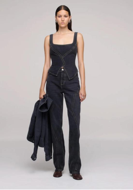  DALA 민소매 티셔츠 달라 브로큰 코르셋 탑 허리케인 - DALA