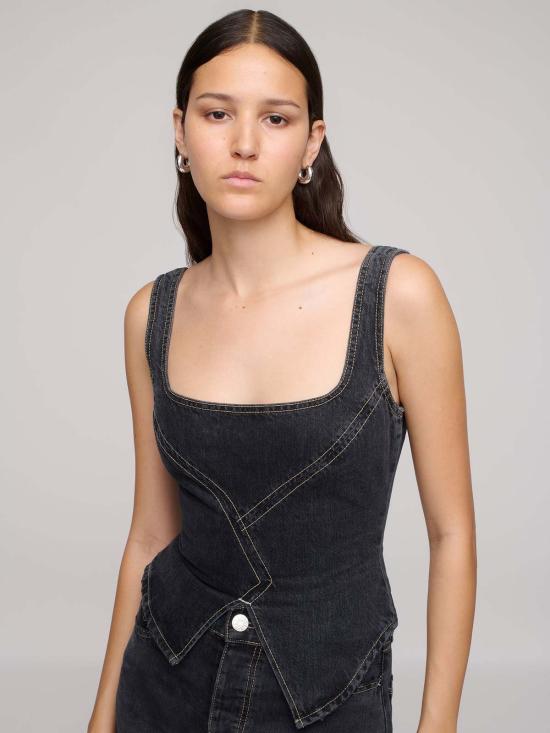  DALA 민소매 티셔츠 달라 브로큰 코르셋 탑 허리케인