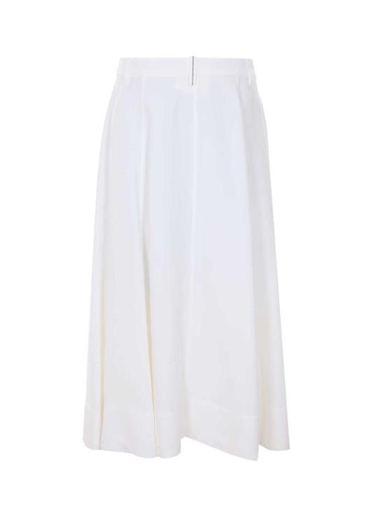  브루넬로 쿠치넬리 미디 스커트 Brunello Cucinelli Monile 로고 미디 와이드 스커트 화이트 - BRUNELLO CUCINELLI