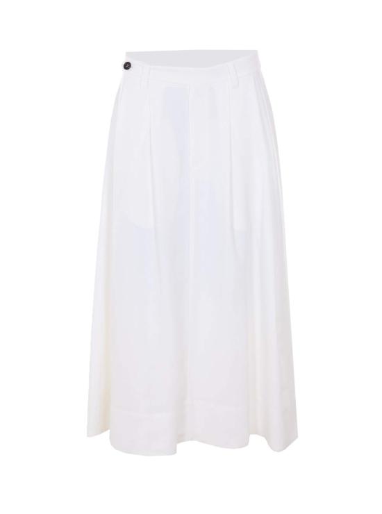  브루넬로 쿠치넬리 미디 스커트 Brunello Cucinelli Monile 로고 미디 와이드 스커트 화이트