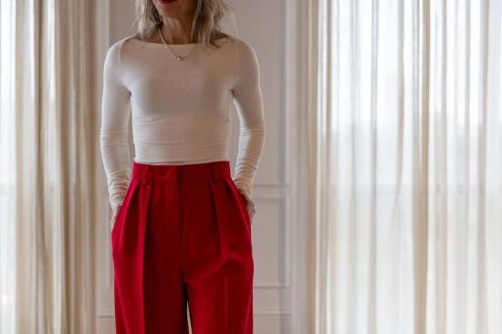  Rhune 스트레이트 팬츠 룬 셀린 테일러드 팬츠 레드 - OTHER BRANDS