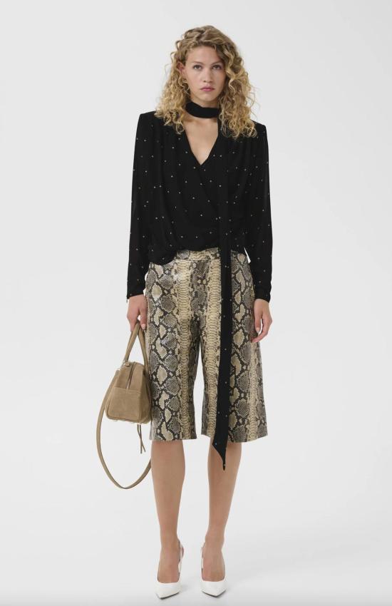  게스투즈 숏팬츠 Gestuz Allis 스네이크 쇼츠 페일 카키 - GESTUZ