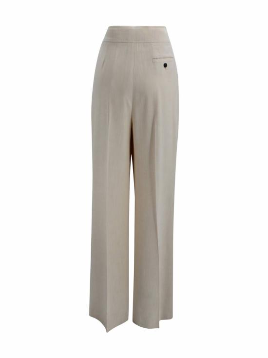  에트로 스트레이트 팬츠 와이드 레그 플레임드 비스코스 팬츠 크림 - ETRO