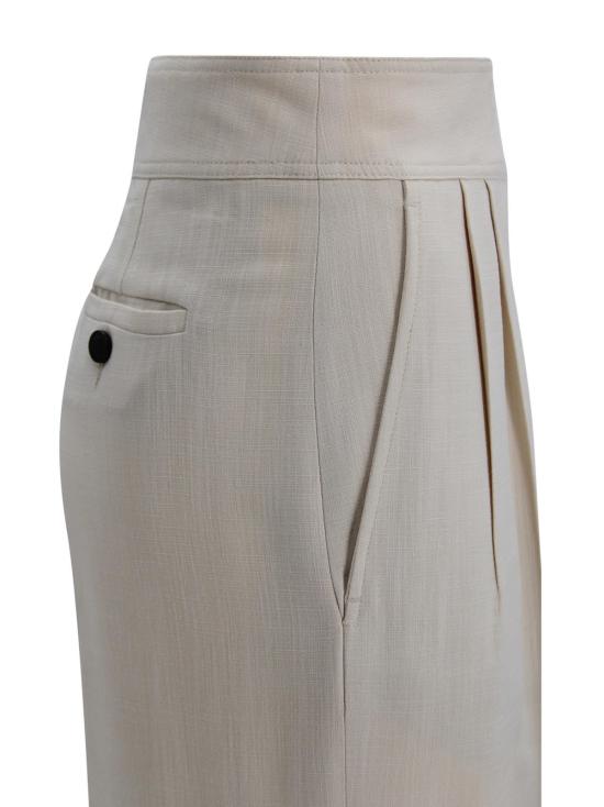  에트로 스트레이트 팬츠 와이드 레그 플레임드 비스코스 팬츠 크림 - ETRO