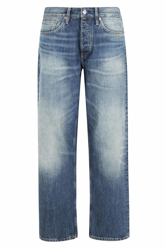  선플라워 데님 팬츠 루즈 진 딥 빈티지