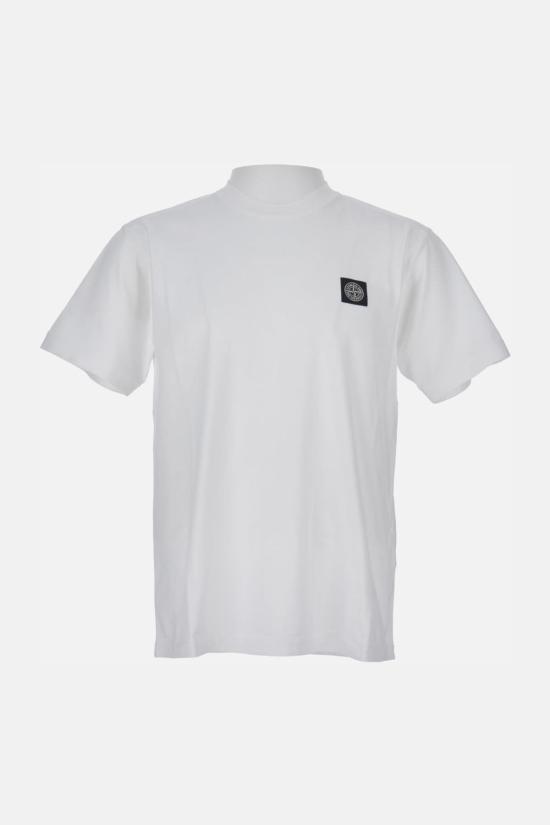  스톤 아일랜드 반팔 티셔츠 티셔츠 로고 티셔츠 화이트 - STONE ISLAND