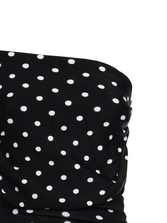  셀프 포트레이트 미디 원피스 드레이프 폴카 도트 니트 미디 드레스 - SELF PORTRAIT