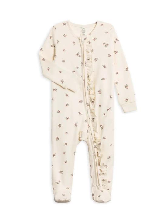  [키즈] 컬러드 오가닉스 라운지 웨어 키즈 컬러 오가닉스 네브 러플 플로럴 지퍼 슬리퍼