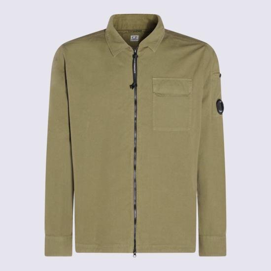  씨피 컴퍼니 자켓 C.P. 회사 연녹색 면 셔츠 말린 허브