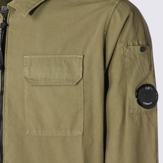  씨피 컴퍼니 자켓 C.P. 회사 연녹색 면 셔츠 말린 허브 - C.P. COMPANY
